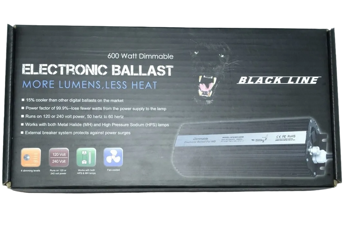 Black Line 600 Watt Dimmable Electronic Ballast 120/240V