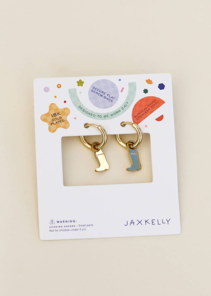 Boot Enamel Charm Hoop