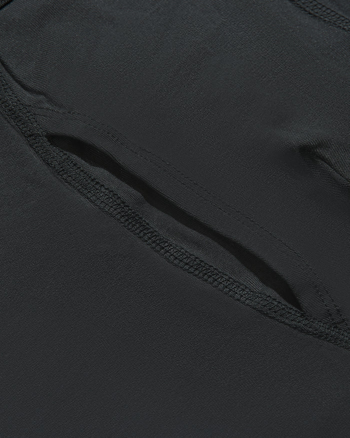 Carbon Boxer Trunks W/ Fly 12-Pack, close-up of stretch fabric and vent.