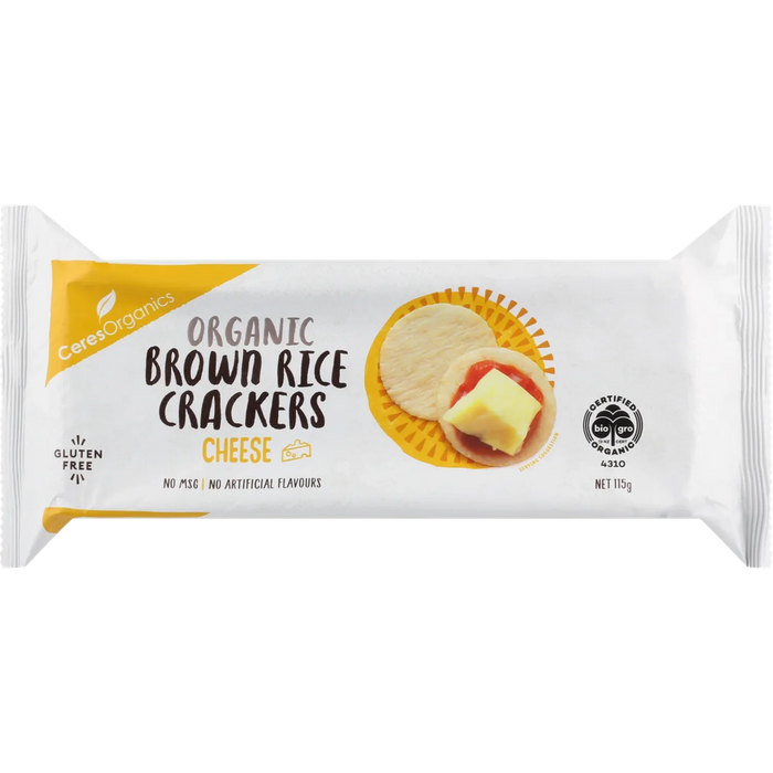 Ceres Organics Brown Rice Crackers Cheese - 115g - L'Organic