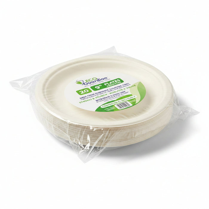 Eco Guardian: 9" Diameter Disposable Plates 20 Pack
