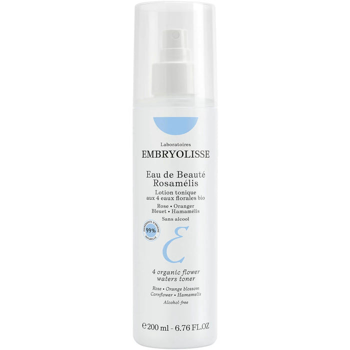 Embryolisse Eau de Beauté Rosamélis Tonic Lotion 200ml, refreshing facial toner with floral extracts for skin hydration.