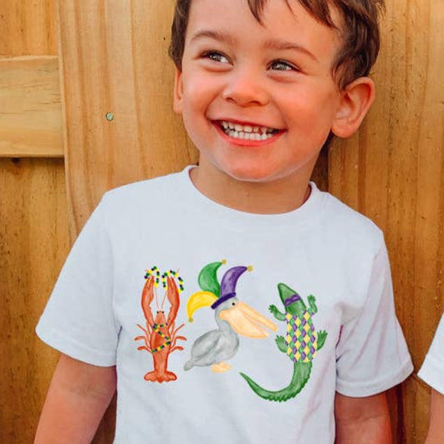 *FINAL SALE* Mardi Gras Animals Kid's Tee, Youth M