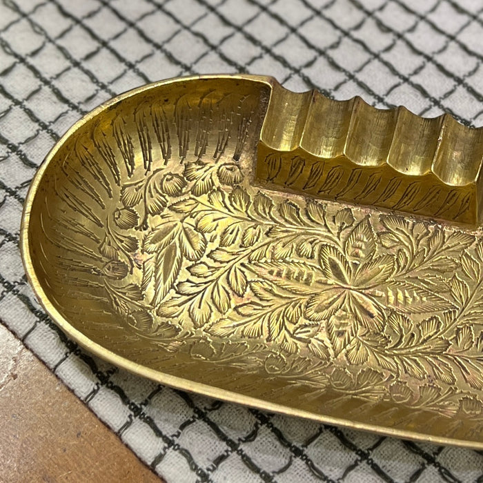 Floral Brass Ashtray