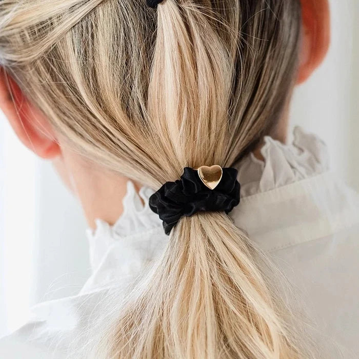 Hair/ Wrist Band Set - Gold & Black - 2pcs