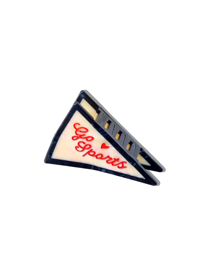 Hand-painted Go Sports Pendant Flag Claw Hair Clip | Eco-Friendly