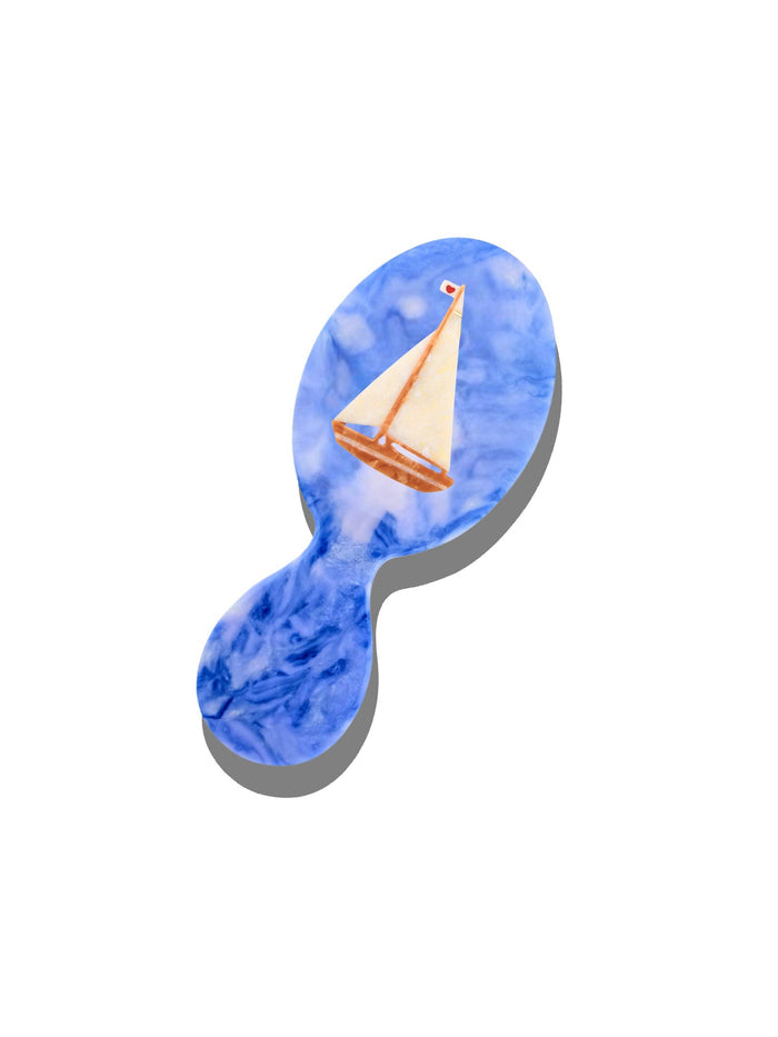 Hand-painted Sail Boat Handbag Hero Brush | Eco-Friendly