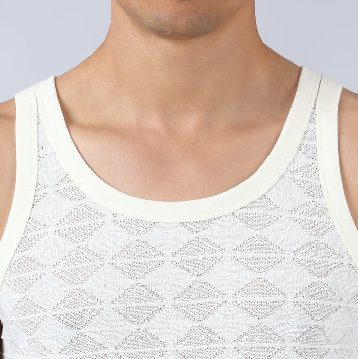 NEW- Ivory Chevron Lace Tank - Parke & Ronen