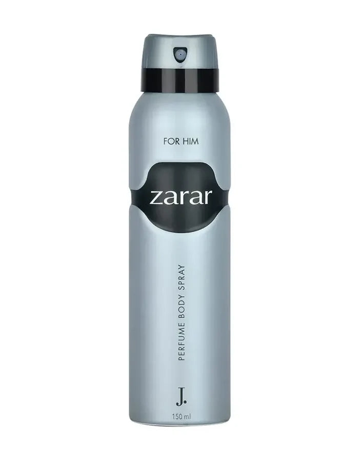 Zarar perfume body spray bottle on a white background