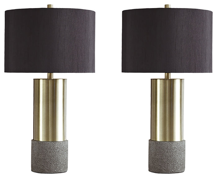 Jacek L243164 GrayBrass Finish Metal Table Lamp 2CN