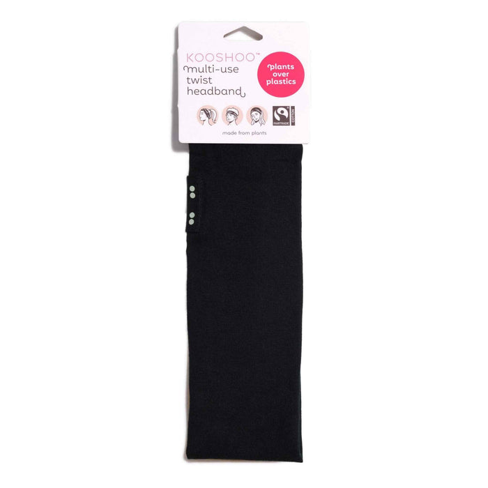 Kooshoo Organic Twist Headband - Jet Black