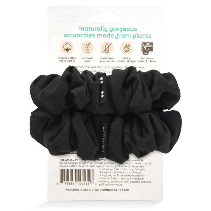 Kooshoo Plastic-Free Scrunchies - All Black