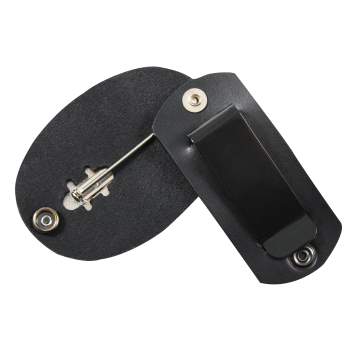 Leather Clip-on Badge Holder / Swivel Snap