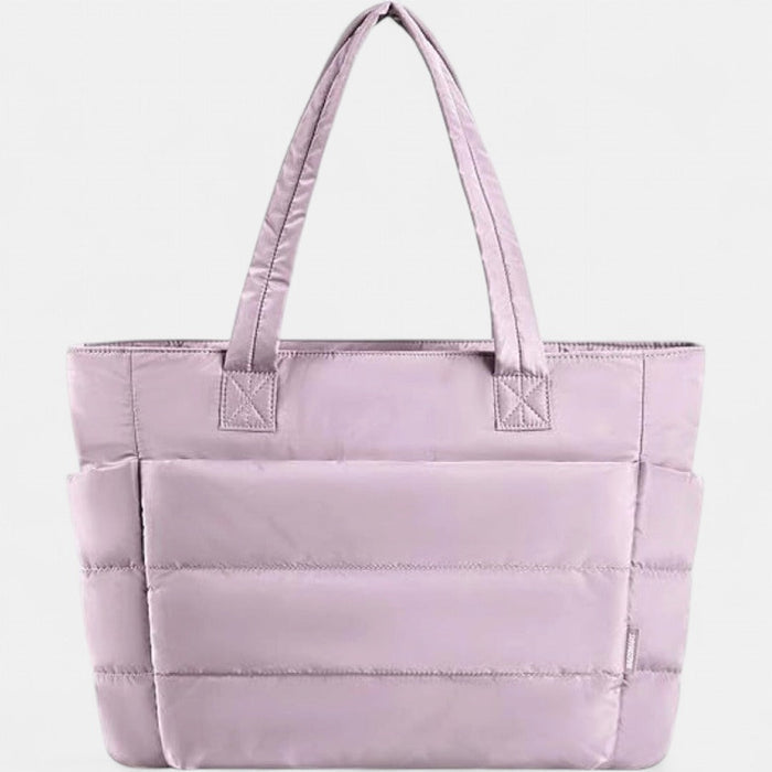 LILY | Cute Puffer Tote Bag with Laptop Compartment & Flower Print