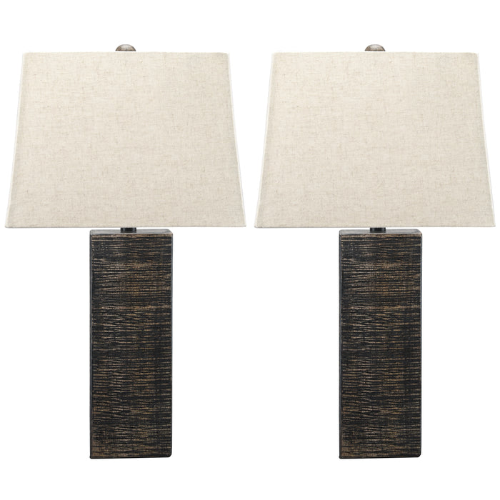 Mahak L327214 Black Wood Table Lamp 2CN
