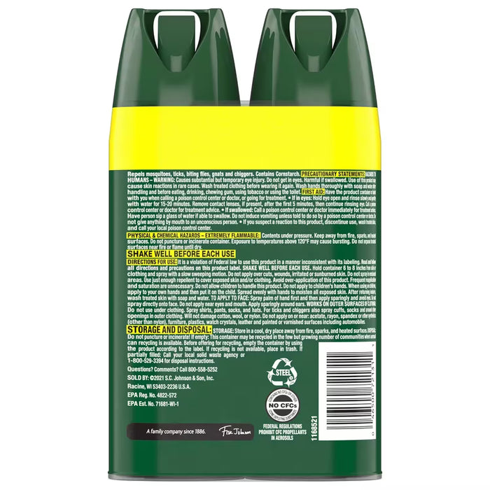OFF! Deep Woods Dry Aerosol Insect Repellent, 4 oz - Twin Pack - 12 Pack