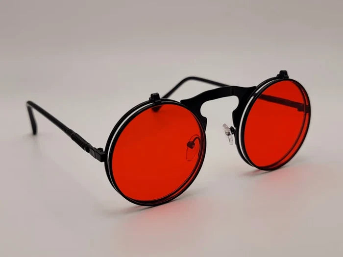 SG609 - Retro metal punk steam flip sunglasses