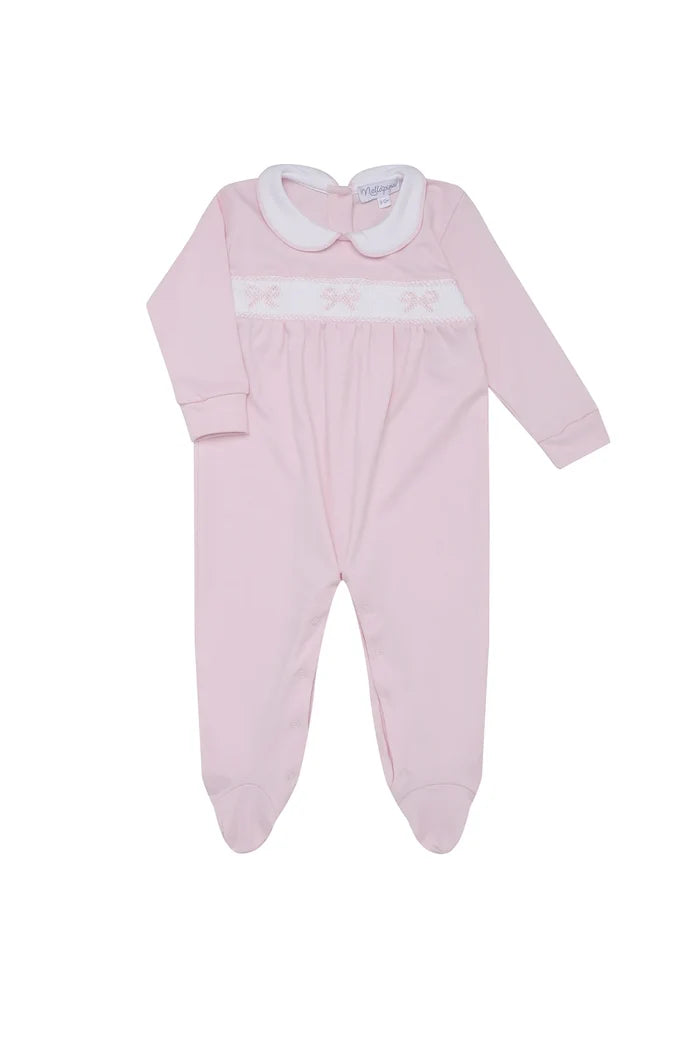 Smocked Bow LS Footie