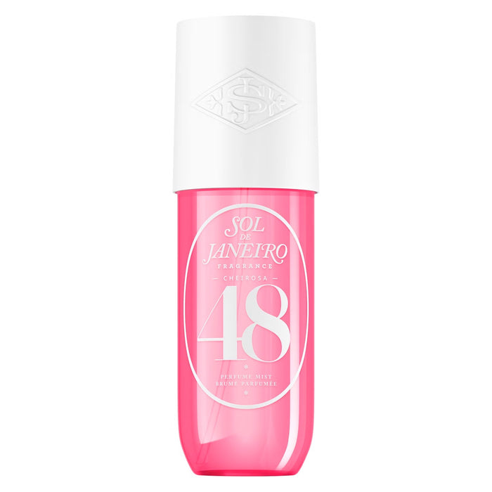 Sol de Janeiro Cheirosa 48 Perfume Mist in a 240ml spray bottle, featuring a sleek design and floral fragrance.
