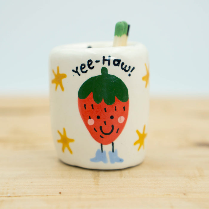 Strawberry Fruit in Boots Match Holder