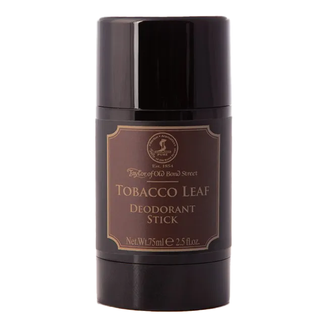 Taylor of Old Bond Street Tobacco Leaf deodorantstift i svart med mørkbrun etikett