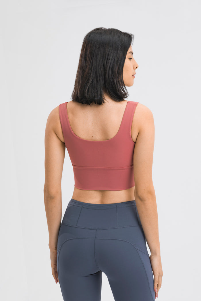 Zipper style convenient sports bra