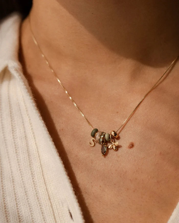 14k Serif Initial Pendant