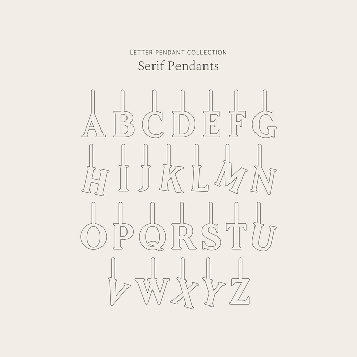 14k Serif Initial Pendant