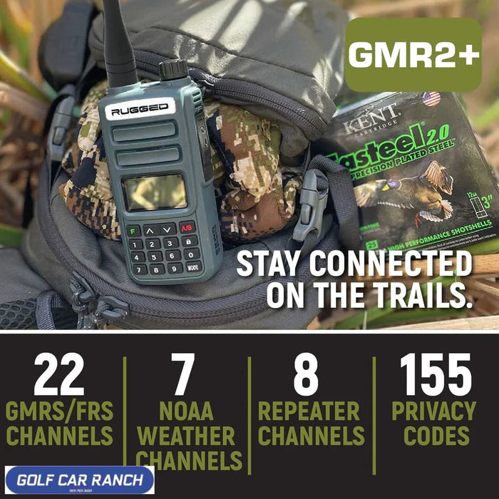 2 PACK - Rugged GMR2 PLUS GMRS and FRS Two Way Handheld Radios - Grey Handheld Radio
