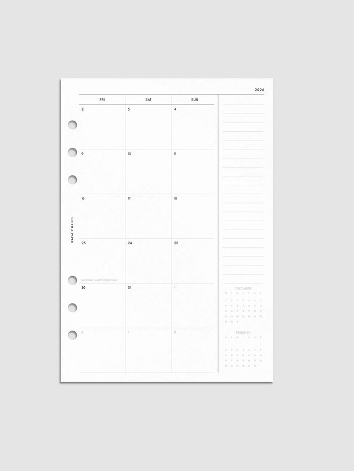 Digital mockup of insert in A5.
