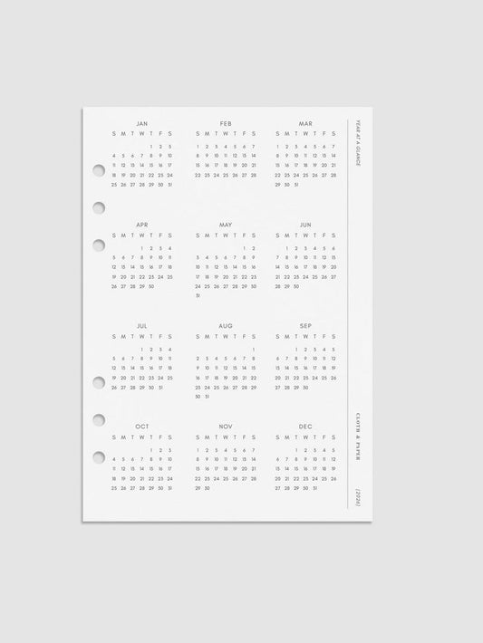 Digital mock-up of the 2026 Year At A Glance Planner Dashboard.