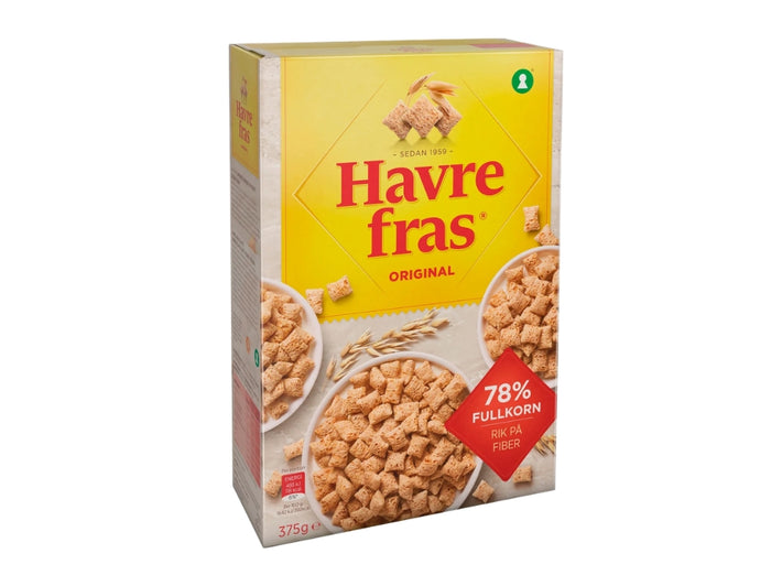 3 x Havrefras Original Oat Pillows Cereal 375g (13.23 oz) – Authentic Swedish Whole Grain Breakfast Cereal