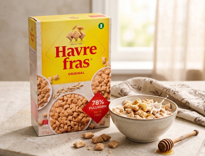 4 x Havrefras Original Oat Pillows Cereal 375g (13.23 oz) – Authentic Swedish Whole Grain Breakfast Cereal