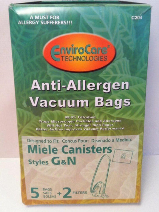 5 pk Miele Canister Style G&N Paper Bags part C204