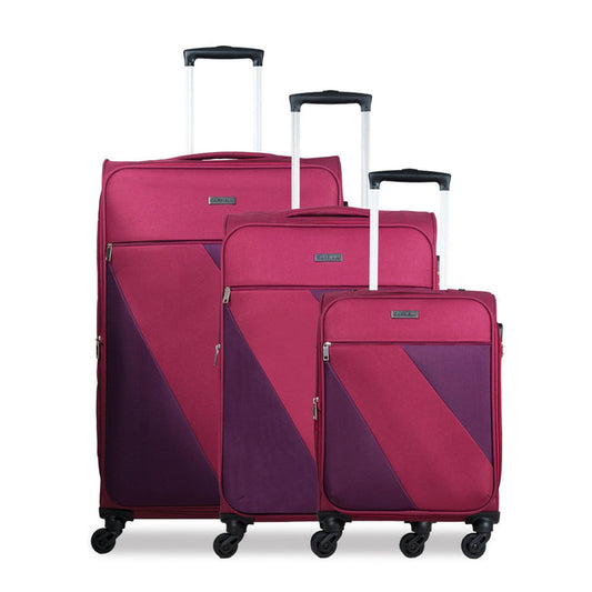 ACE Soft Luggage Set of 3, red airport travel system with cabin and check-in sizes by Carriall