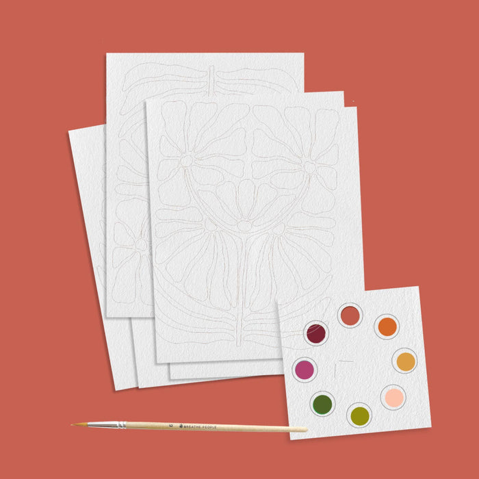 All in One Watercolor Prints/ Postcards : Abstract Flowers | Breathe People