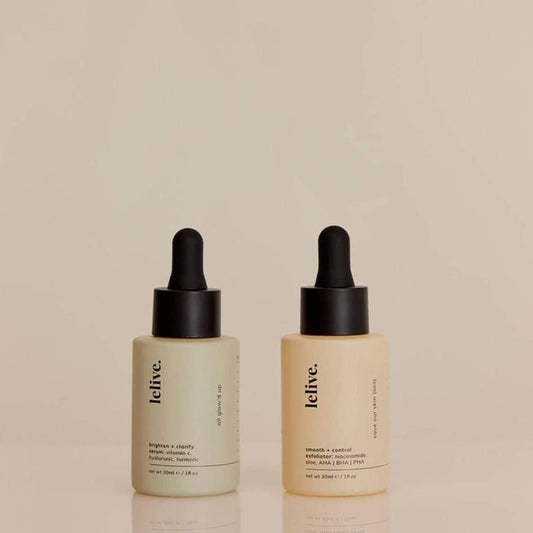 AM Serum and PM Serum duo for morning and evening skincare routine optimizing skin health