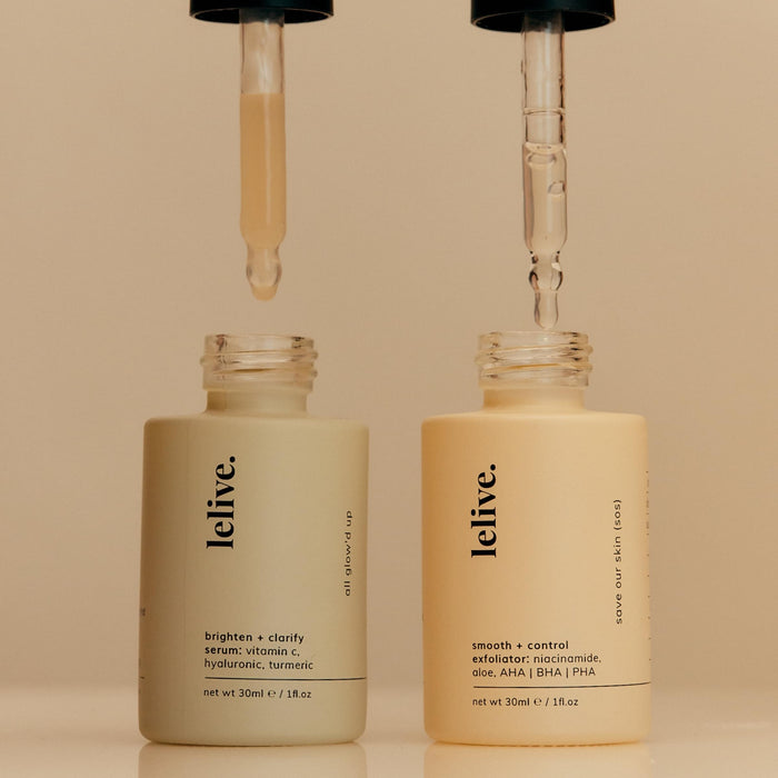 AM Serum and PM Serum duo for morning and evening skincare routine optimizing skin health