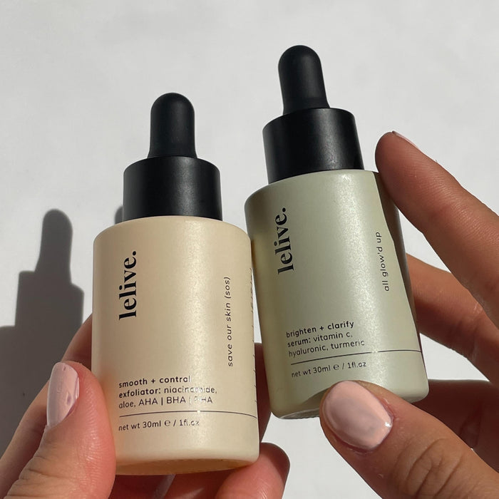 AM Serum and PM Serum duo for morning and evening skincare routine optimizing skin health