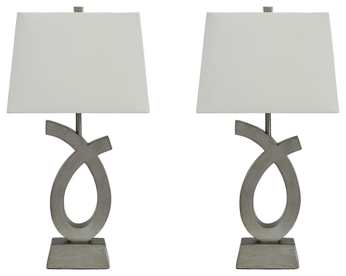 Amayeta L243134 Silver Finish Poly Table Lamp 2CN