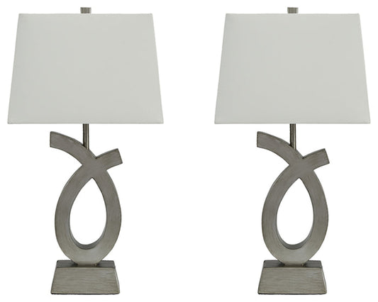 Amayeta L243134 Silver Finish Poly Table Lamp 2CN