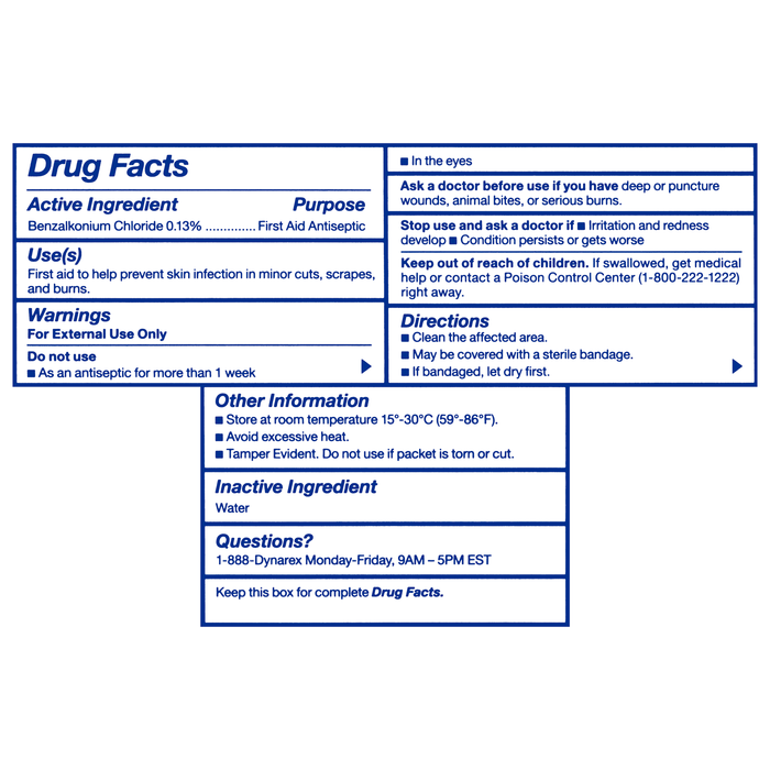 Antiseptic BZK Wipes Dynasafety (50/Bx)