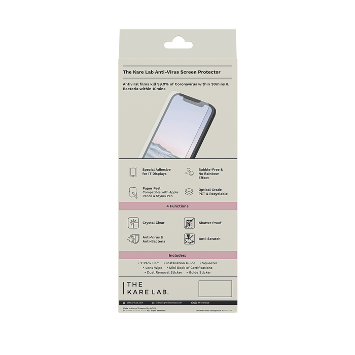 Anti-Virus iPhone Screen Protector Clear & Anti-Glare - The Kare Lab