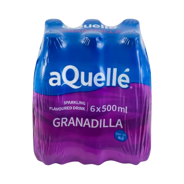 aQuellé Granadilla Flavoured Sparkling Water 6 × 500ml multipack front view
