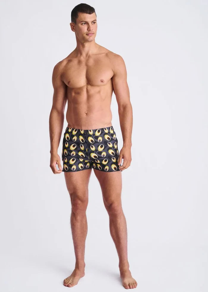 Army/Amber Discs Printed Seersucker Swim Shorts W/Mesh Lining PM-6018-52