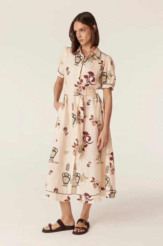 AVONDALE LINEN DRESS | Rustic Garden Print - Darling & Domain