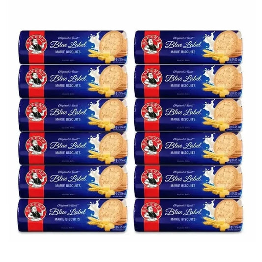 Pack of 12 Bakers Blue Label® Marie Biscuits 200g each, classic South African snack