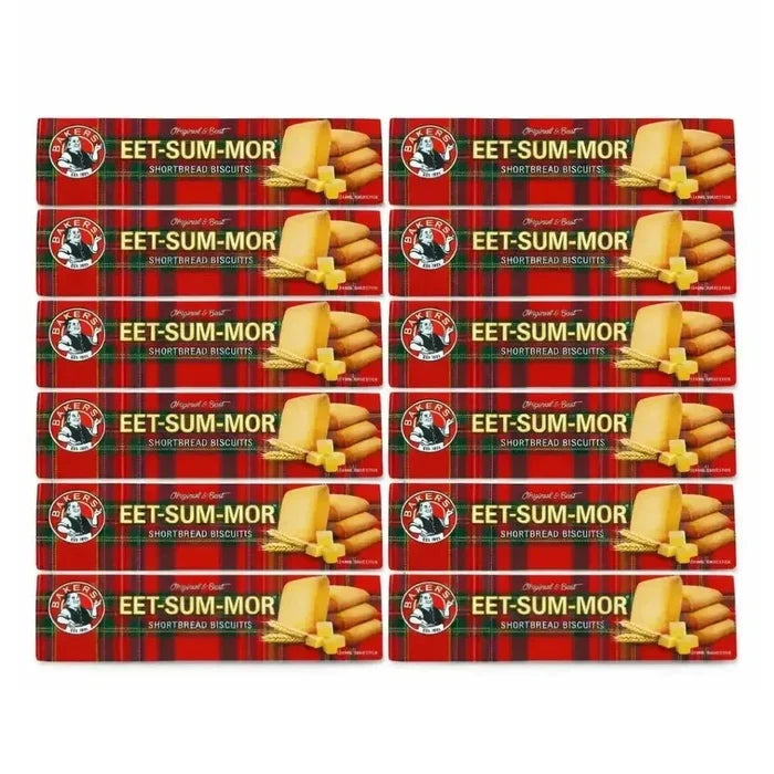 Bakers Eet-Sum-Mor pack of 12 shortbread biscuits with rich buttery texture