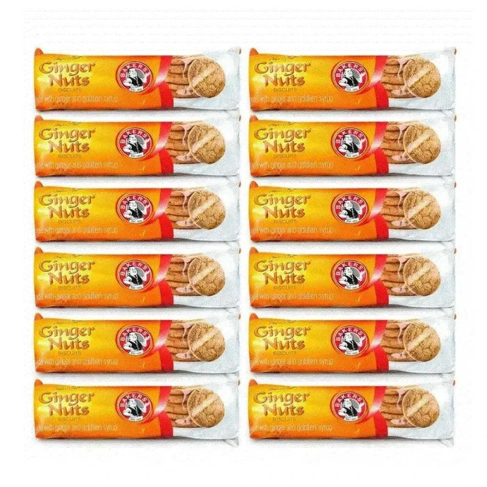 Bakers Gingernuts Biscuits pack of 12 with New Zealand ginger flavor