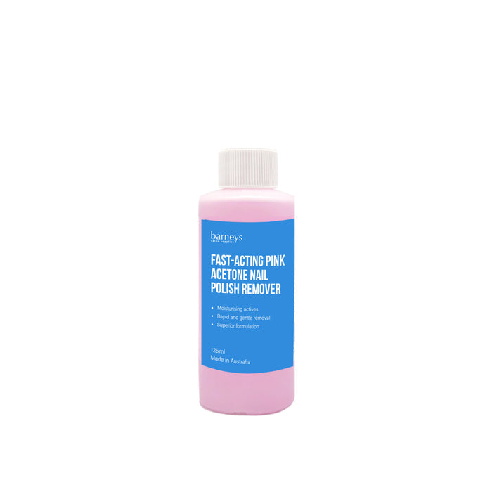 Barneys Fast-Acting Pink Acetone Nail Polish Remover - 125ml